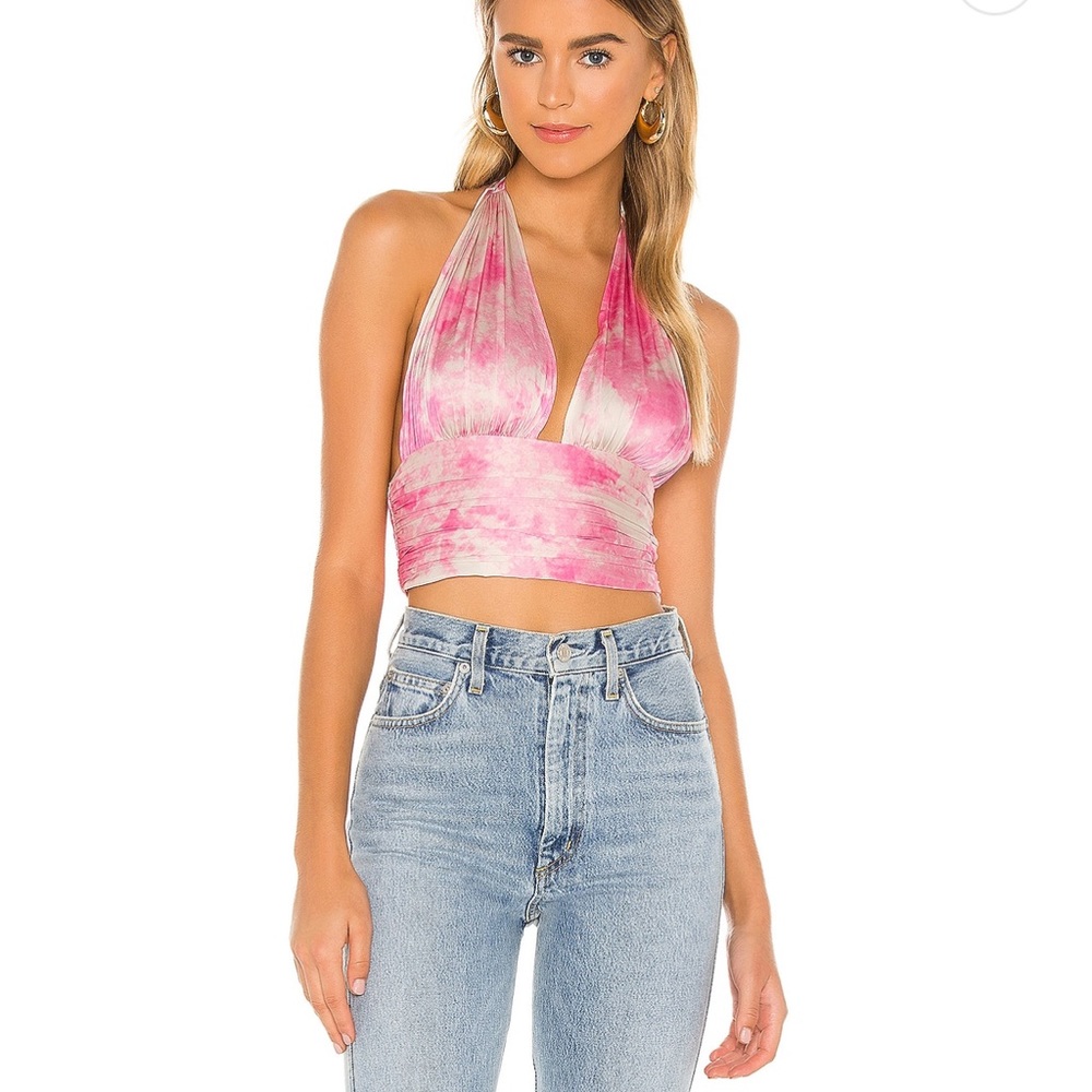 Halter Backless Print Top - image 1